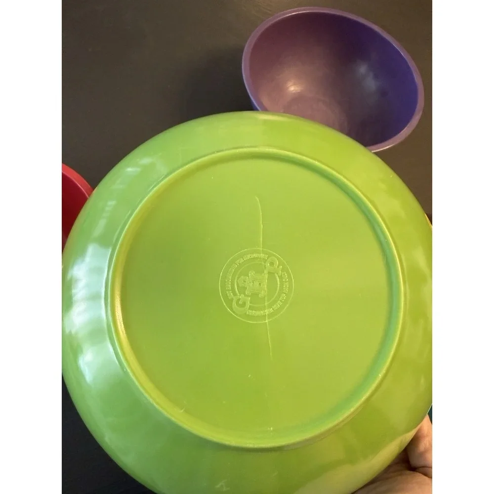 Set Of 6 GHP Melamine Nesting Mixing Bowls Assorted Colors and Sizes, Rainbow